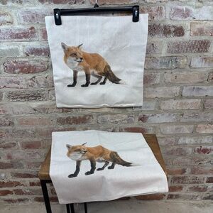 2 fox pillow cushion covers NWOT